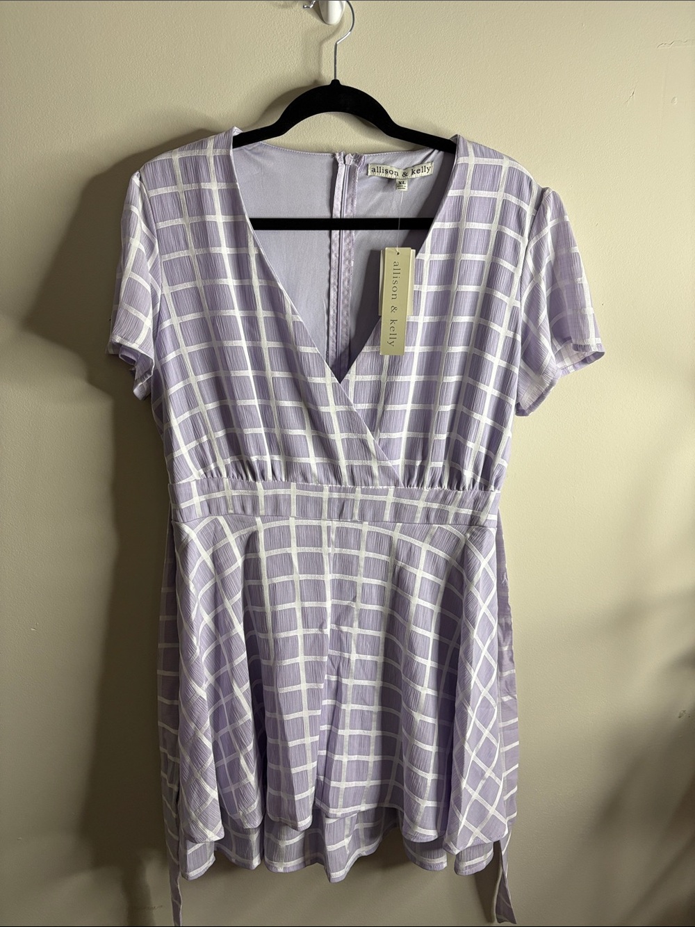 Allison & Kelly Lavender Windowpane Mini Dress